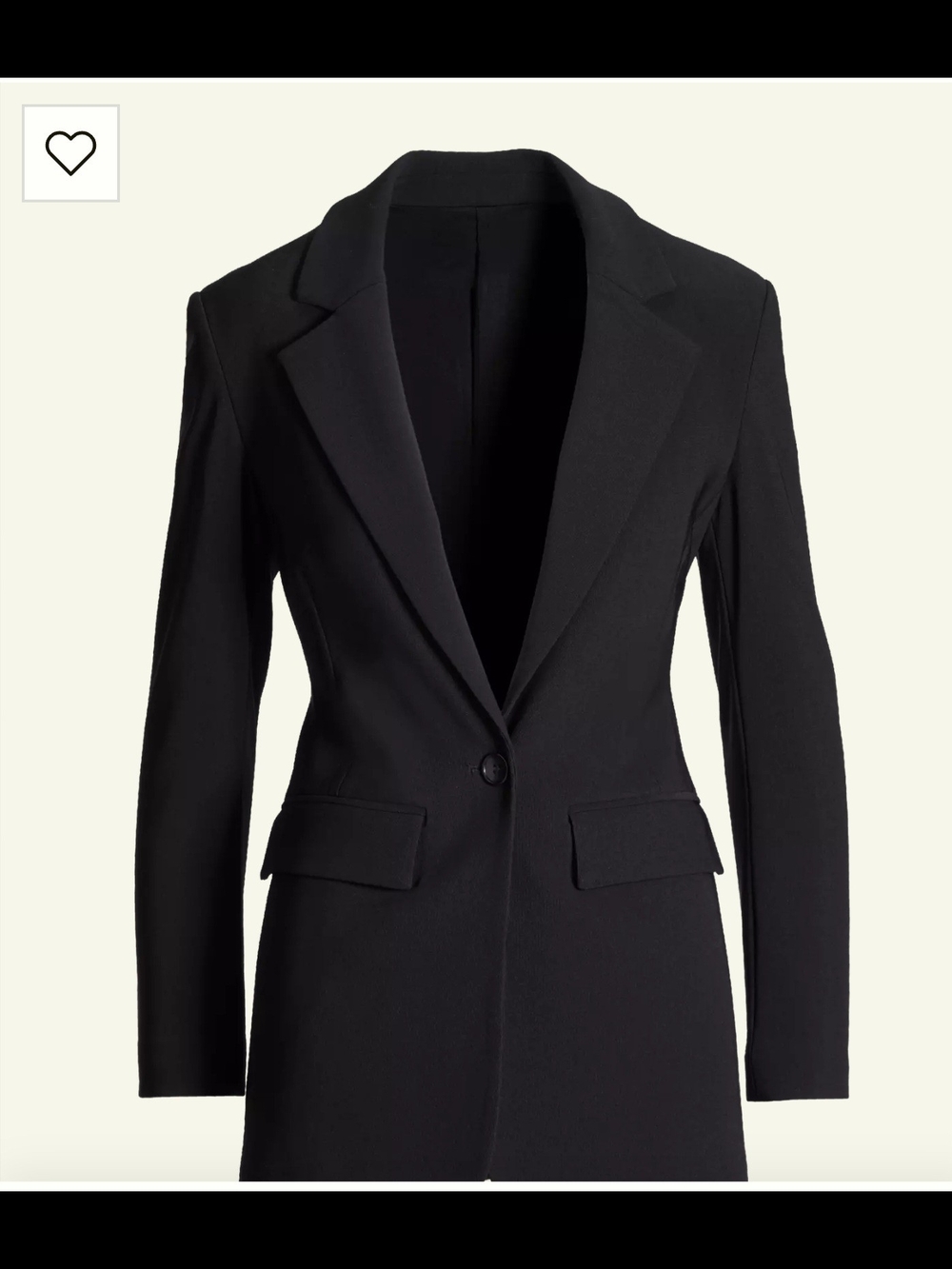 Black Single-Button Women’s Blazer Coat